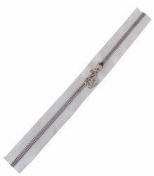 Angel Çanta Aksesuar Başlıklı Fermuar 30 Cm Gümüş Metal Beyaz - Angel Çanta Aksesuar