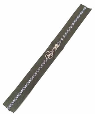 Angel Çanta Aksesuar Başlıklı Fermuar 30 Cm Gümüş Metal Haki - 1