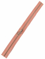 Angel Çanta Aksesuar Başlıklı Fermuar 30 Cm Gümüş Metal Somon - Angel Çanta Aksesuar