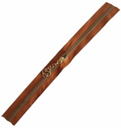 Angel Çanta Aksesuar Başlıklı Fermuar 30 Cm Light Gold Metal Taba - Angel Çanta Aksesuar