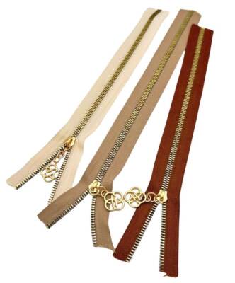 Angel Çanta Aksesuar Başlıklı Fermuar Set 30 Cm Light Gold Metal (Taba, Krem, Bej) - 1