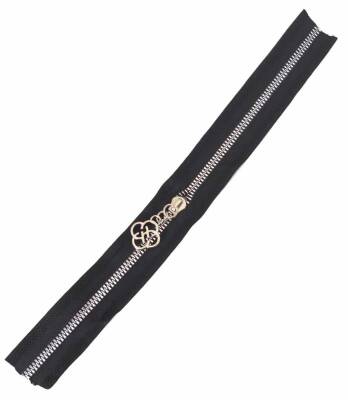 Angel Çanta Aksesuar Başlıklı Fermuar 40 Cm Gümüş Metal Siyah - 1