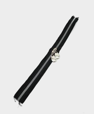 Angel Çanta Aksesuar Çift Başlı Siyah Fermuar Gümüş Metal 40 Cm - 1