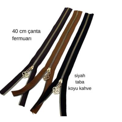 Angel Çanta Aksesuar 40 Cm Fermuar Set Light Gold Metal Taba, Siyah, Koyu Kahve Renk - 1