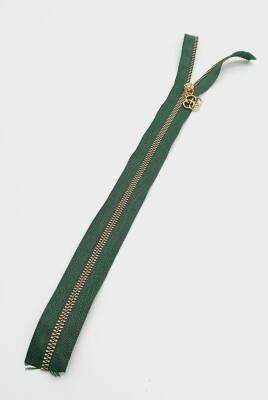 Angel Çanta Aksesuar Başlıklı Fermuar 40 Cm Light Gold Metal Zümrüt Yeşili - 1