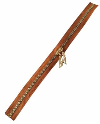 Angel Çanta Aksesuar Çift Başlı Taba Fermuar Light Gold Metal 40 Cm - 1