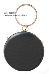 Angel Çanta Aksesuar Abiye Çanta Kalıbı Yuvarlak Lİght Gold Metalli (Astarlı) - 4
