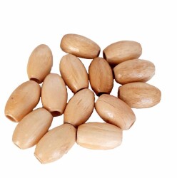Angel Çanta Aksesuar 17 Mm 10 Adet Açık Renk Ahşap Oval Boncuk - Angel Çanta Aksesuar