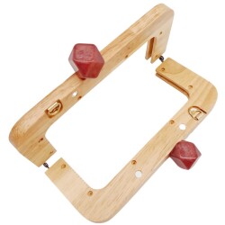 Angel Çanta Aksesuar 20 cm Açık Renk Ahşap Burs Ebruli Bordo Renk Toplu - 3
