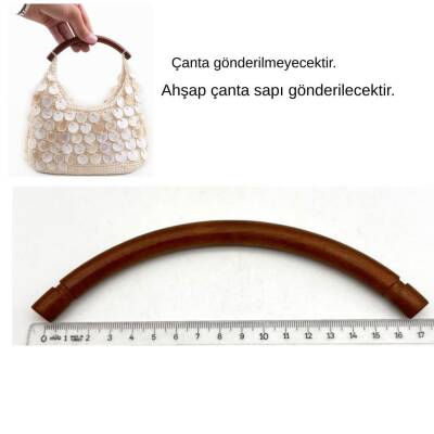 Angel Çanta Aksesuar Oval Koyu Renk Tek Ahşap Çanta Sapı 17 Cm - 1