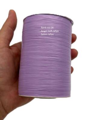 Angel Çanta Aksesuar 28 Numara Lila Renk Angel Soft Rafya, Saten Rafya 100 gr 200 Metre - 1