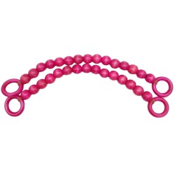 Angel Çanta Aksesuar 20 mm Ahşap Boncuklu 37 cm Fuşya Renk Çanta Sapı - Angel Çanta Aksesuar