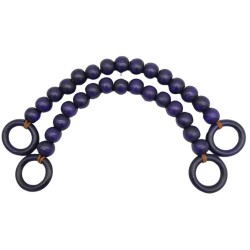 Angel Çanta Aksesuar 20 mm Ahşap Boncuklu 37 cm Mor Renk Çanta Sapı - Angel Çanta Aksesuar