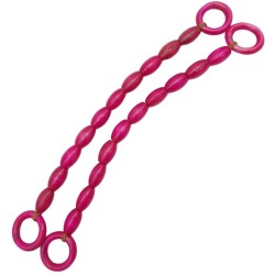 Angel Çanta Aksesuar 20 mm Oval Ahşap Boncuklu 40 cm Fuşya Renk Çanta Sapı - Angel Çanta Aksesuar