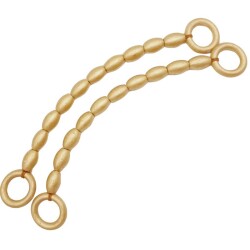 Angel Çanta Aksesuar 20 mm Oval Ahşap Boncuklu 40 cm Gold Renk Çanta Sapı - Angel Çanta Aksesuar