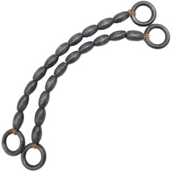 Angel Çanta Aksesuar 20 mm Oval Ahşap Boncuklu 40 cm Siyah Renk Çanta Sapı - Angel Çanta Aksesuar