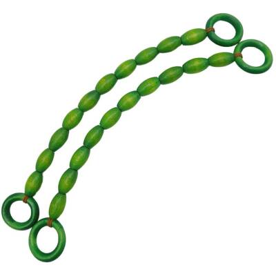 Angel Çanta Aksesuar 20 mm Oval Ahşap Boncuklu 40 cm Yeşil Renk Çanta Sapı - 1