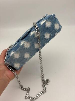 Angel Çanta Aksesuar Kot Kumaş Çanta, Denim Çanta Zincirli - 3