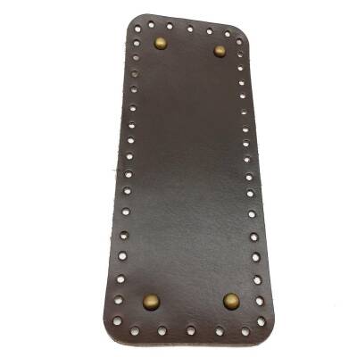 Angel Çanta Aksesuar Gerçek Deri Koyu Kahve 30X12 cm Dikdörtgen Antik Metalli Çanta Tabanı - 1