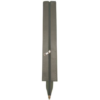 Angel Çanta Aksesuar 40 cm Derili Fermuar Haki Renk Light Gold Metalli - 2