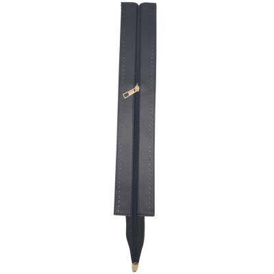 Angel Çanta Aksesuar 40 cm Derili Fermuar Siyah Renk Light Gold Metalli - 2
