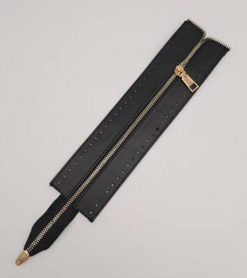 Angel Çanta Aksesuar Gerçek Derili 28 Cm Siyah Renk Fermuar Light Gold Metalli - 1