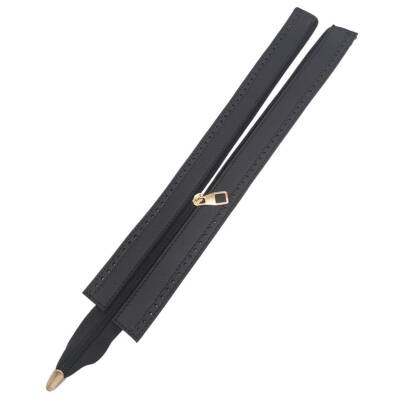 Angel Çanta Aksesuar Gerçek Derili 40 cm Siyah Renk Fermuar Light Gold Metalli - 2
