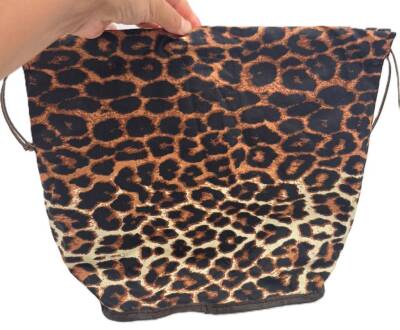 Angel Çanta Aksesuar Örgü Çantaya Hazır Astar Tabanlı Büzgülü 22x12 cm Leopar Desen Renk - 1