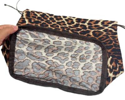 Angel Çanta Aksesuar Örgü Çantaya Hazır Astar Tabanlı Büzgülü 22x12 cm Leopar Desen Renk - 2