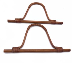 Angel Çanta Aksesuar 27 cm Gerçek Bambu Çanta Sapı Koyu Renk - Angel Çanta Aksesuar