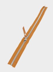 Angel Çanta Aksesuar Gerçek Deri Başlıklı Taba Fermuar 40 Cm Gümüş Metal - Angel Çanta Aksesuar