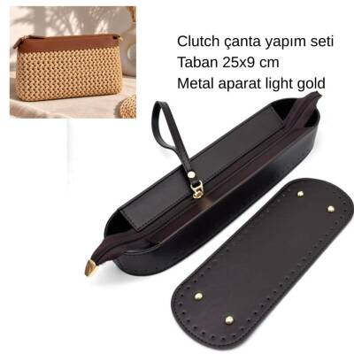 Angel Çanta Aksesuar Koyu Kahve Renk Nez Model Clutch Çanta Yapım Seti - 1