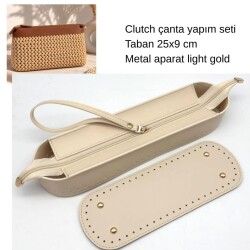 Angel Çanta Aksesuar Krem Renk Nez Model Clutch Çanta Yapım Seti - Angel Çanta Aksesuar