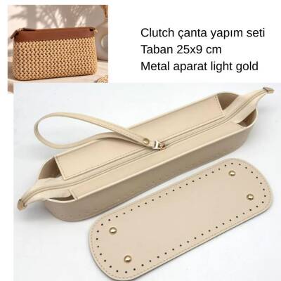 Angel Çanta Aksesuar Krem Renk Nez Model Clutch Çanta Yapım Seti - 1
