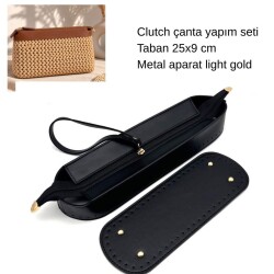 Angel Çanta Aksesuar Siyah Renk Nez Model Clutch Çanta Yapım Seti - Angel Çanta Aksesuar