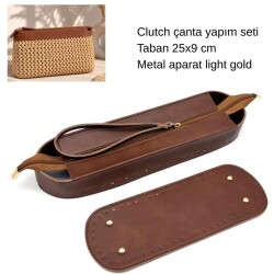 Angel Çanta Aksesuar Taba Renk Nez Model Clutch Çanta Yapım Seti - Angel Çanta Aksesuar