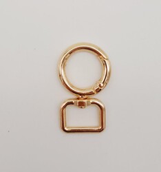 Angel Çanta Aksesuar 2 cm Light Gold Köşeli Yaylı Halka 1 Adet - Angel Çanta Aksesuar