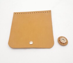 Angel Çanta Aksesuar 14x14 cm Açık Taba Gerçek Deri Çanta Kapağı Light Gold Metalli - 2