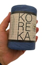 Angel Çanta Aksesuar Koreka Rafya Açık Lacivert Renk - Angel Çanta Aksesuar