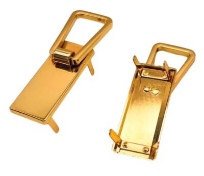 Angel Çanta Aksesuar Light Gold Renk Dikdörtgen Model Kulpluk 2 Adet - 1