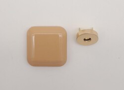 Angel Çanta Aksesuar 3.5 cm Kare Akrilikli Sütlü Kahve Renk Light Gold Mıknatıslı Kilit - Angel Çanta Aksesuar