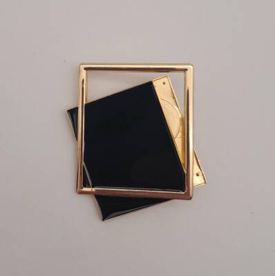 Angel Çanta Aksesuar Light Gold Çerçeve Model Siyah Renk Mıknatıslı Kilit - 2