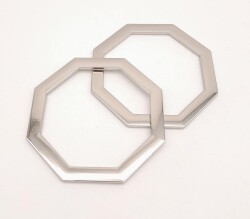 Angel Çanta Aksesuar 10 cm Sekizgen Gümüş Metal Çanta Sapı - Angel Çanta Aksesuar