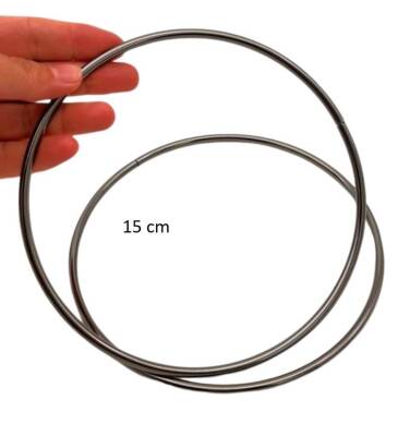 Angel Çanta Aksesuar 15 Cm Yuvarlak Metal Çanta Sapı Füme Renk - 2