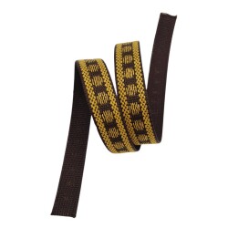 Angel Çanta Aksesuar 3 cm Polyester Kolon Kahverengi Gold Simli 1 Metre - 1