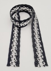 Angel Çanta Aksesuar 4 cm Siyah Beyaz Renk Hasır Örgü Model Kolon 1 Metre - 3