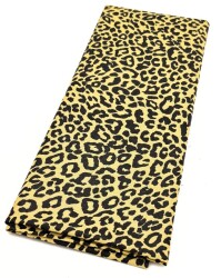 Angel Çanta Aksesuar 120x50 cm Pamuklu Astarlık Kumaş Sarı-Siyah Leopar Desen - Angel Çanta Aksesuar