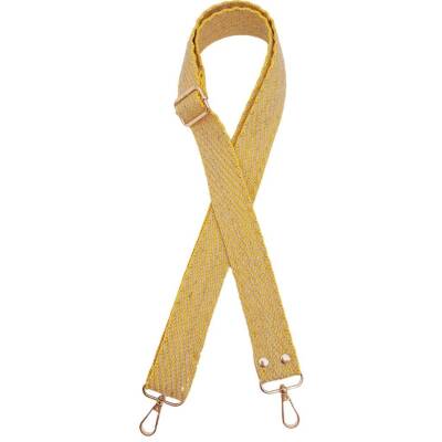 Angel Çanta Aksesuar 120x3 cm Jüt Kolon Çanta Sapı Sarı Renk Light Gold Metalli - 1