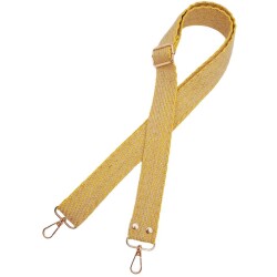 Angel Çanta Aksesuar 120x3 cm Jüt Kolon Çanta Sapı Sarı Renk Light Gold Metalli - 3