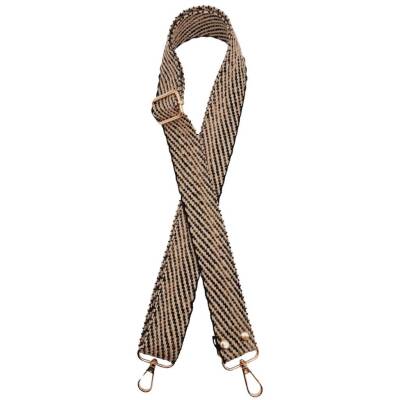 Angel Çanta Aksesuar 120x3 cm Jüt Kolon Çanta Sapı Siyah Renk Light Gold Metalli - 1